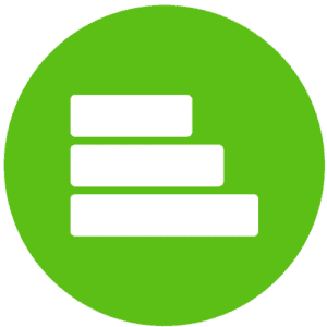A green icon with three white lines symbolizing custom retention.