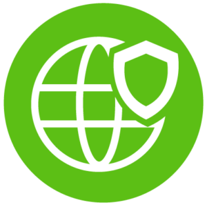 An icon with a globe and a shield representing dark web monitoring