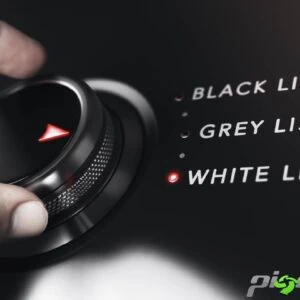 A person pressing a button with the words black list, grey list, white list.