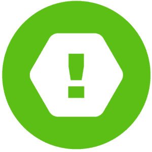 An icon of a warning symbol depicting priority replacement of computer hardware.