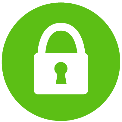 Icon with a padlock representing IT security and compliance.